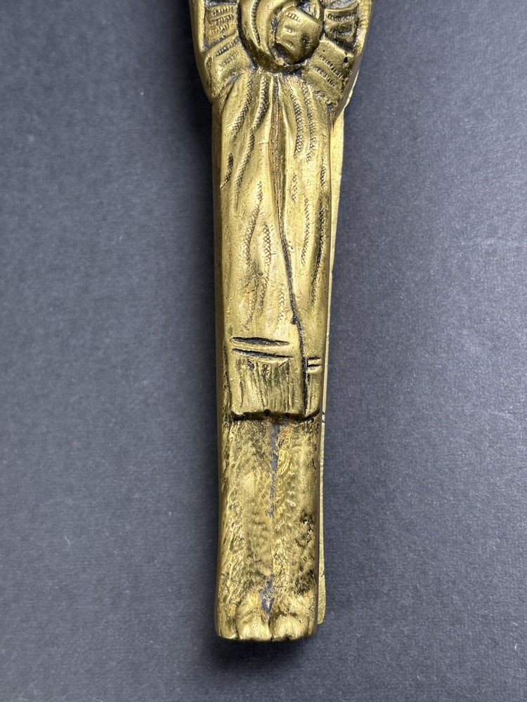 Vintage Solid Brass "Cat Wearing a Bow" Nutcracker 5.5 Inches Cat Lover Heavy