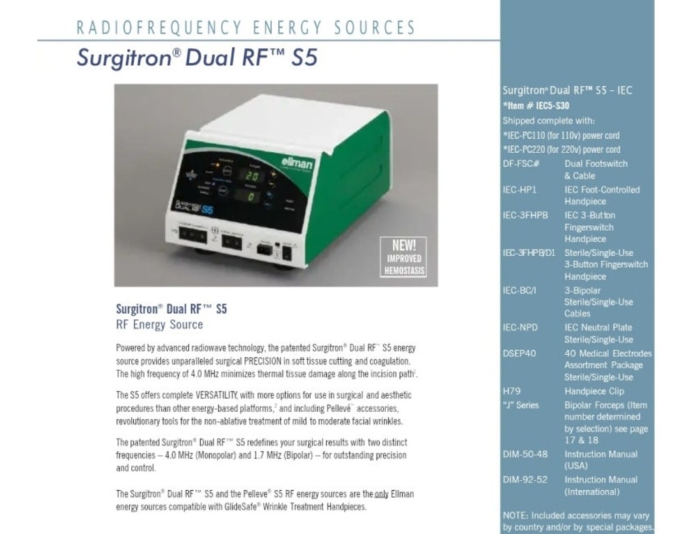 Ellman Surgitron Dual RF S5 System
