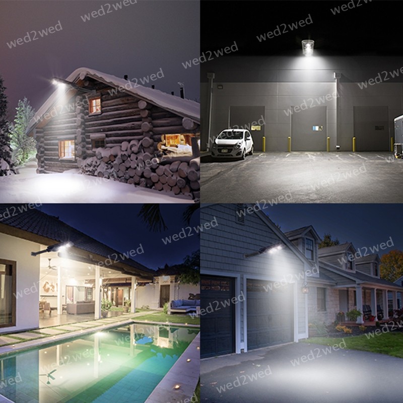 450W LED Solar Steert Light Motion Sensor Frontyard Security with Remote & Pole