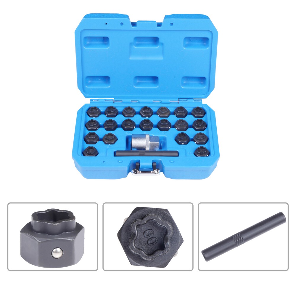 22pcs For BMW MASTER LOCKING WHEEL Anti-Theft NUT KEY SET REMOVAL LOCK Socket