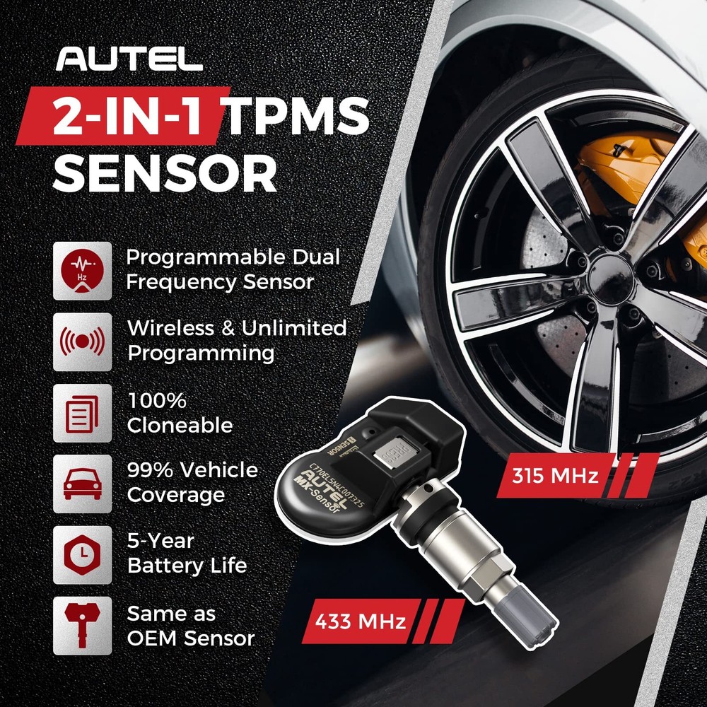 Autel MaxiTPMS TS508WF TPMS Programming Scanner Tool+ 4PCS TPMS MX-Sensor Metal