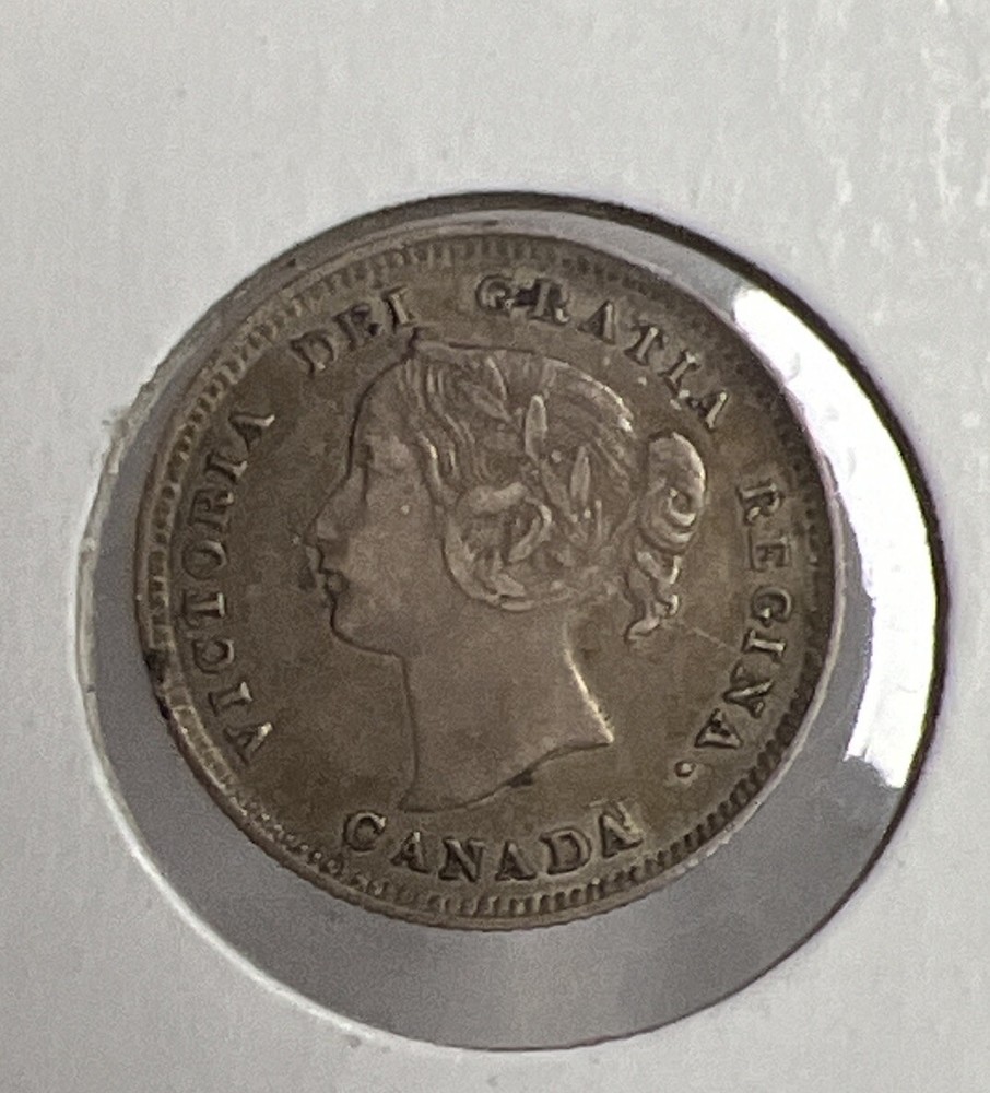 1893 Canada 5 Cents Silver Foreign Coin