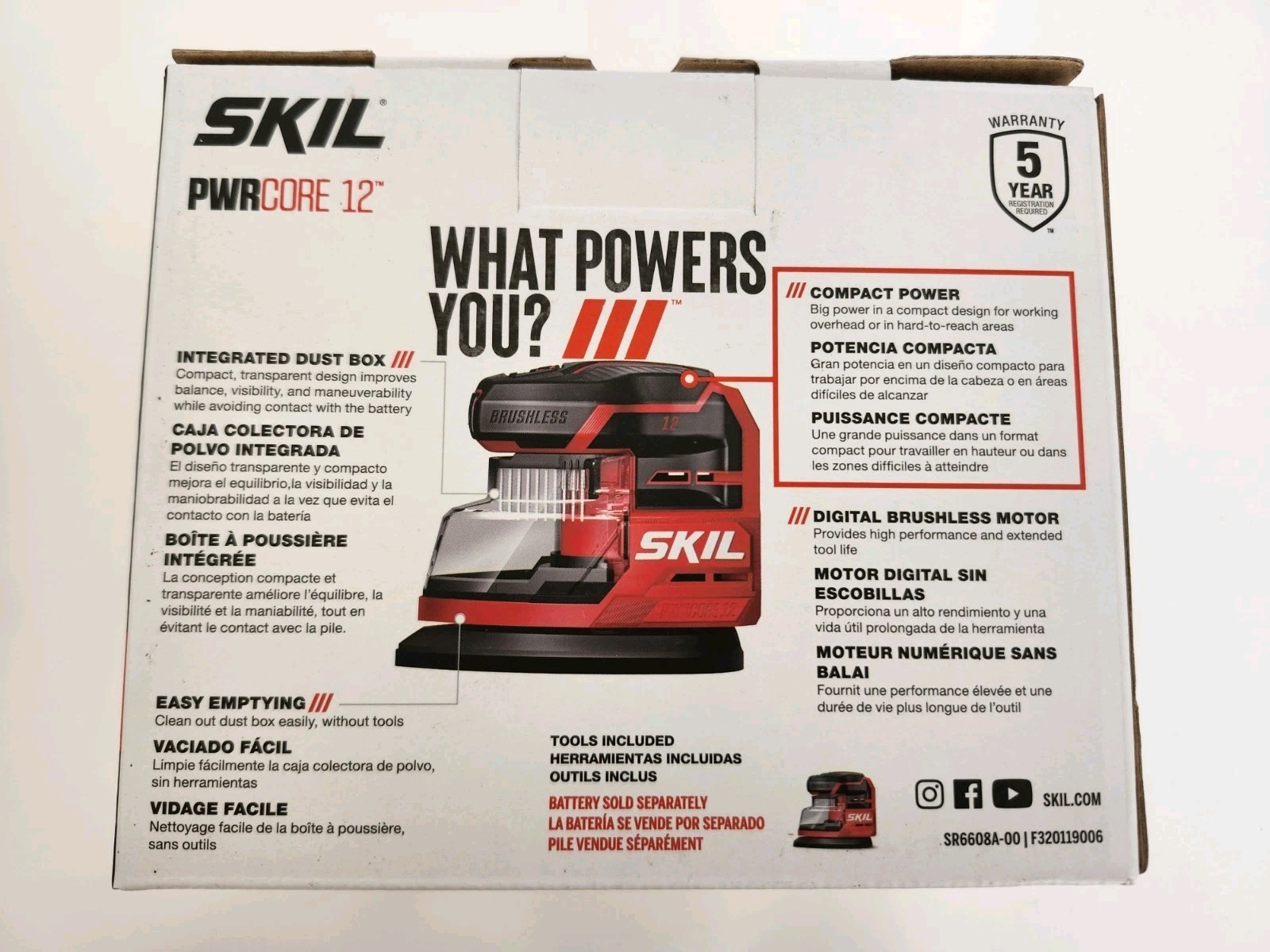 NEW SKIL PWR CORE 12 Brushless 12V Compact Detail Sander - Tool Only SR6608A-00
