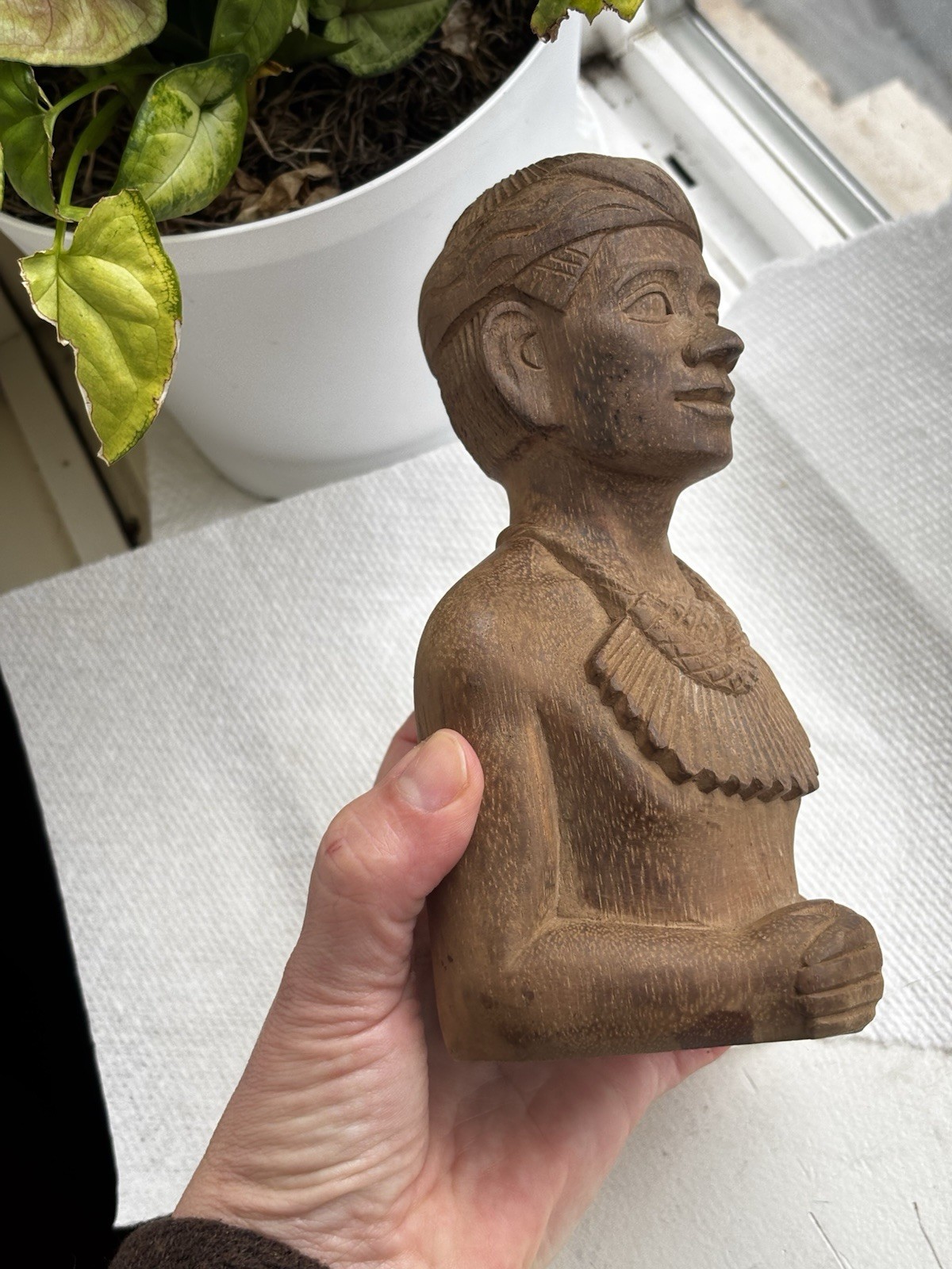 Vintage Hand Carved Figure Native Warrior