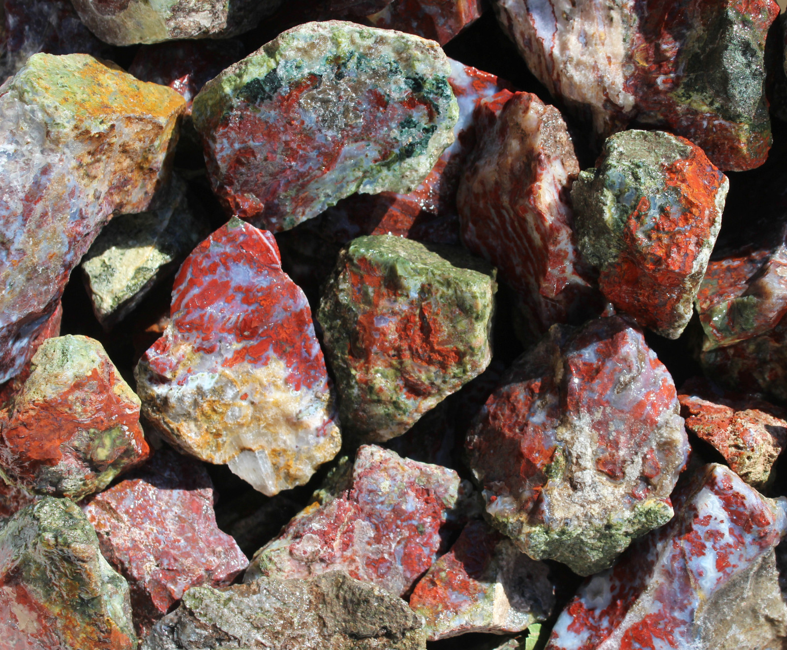 Red Lightning Agate - 2.5-3.5" Inches Rough Rocks Cabbing - Bulk Wholesale