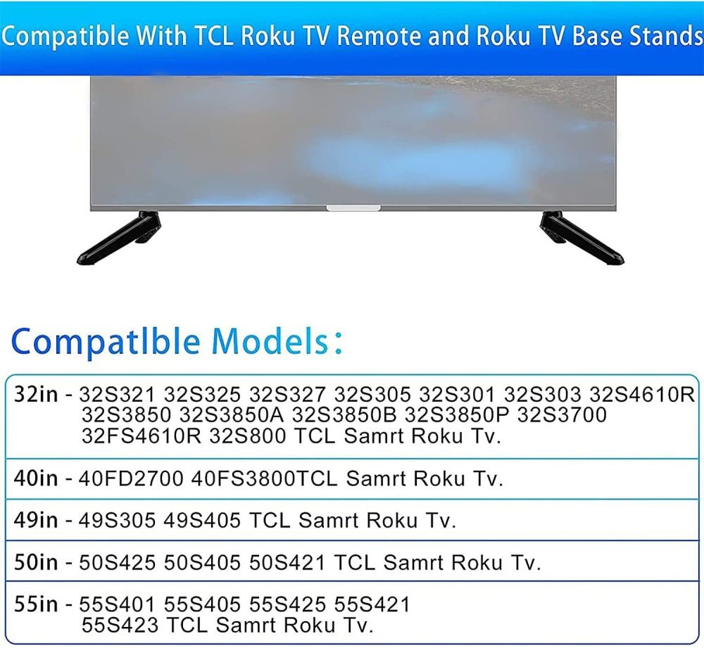 Base Stand for TCL 32" 40" 43" 49" 50" 55" TV Legs, TV Legs for TCL TV Stand