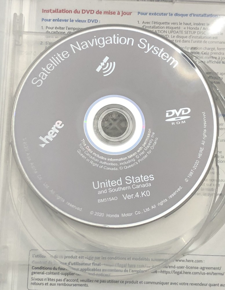 Honda Ridgeline 2007-2014 GPS Navigation DVD U.S Map v2021 Update