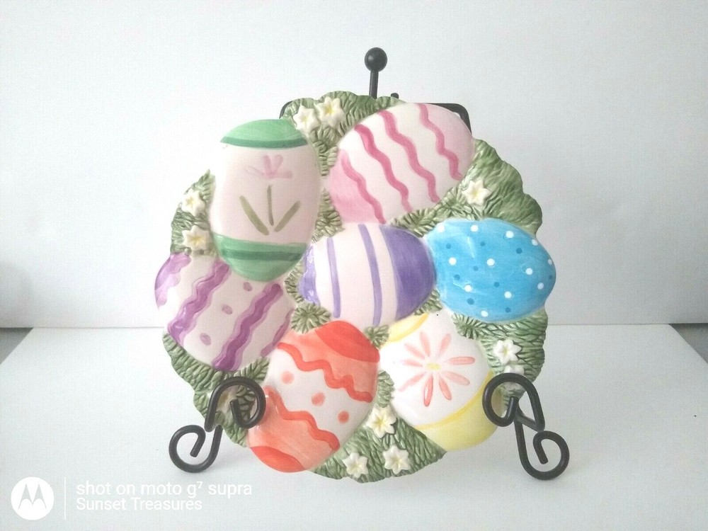 Fitz And Floyd Easter Egg Chicks & Eggs Canape Plate 8"