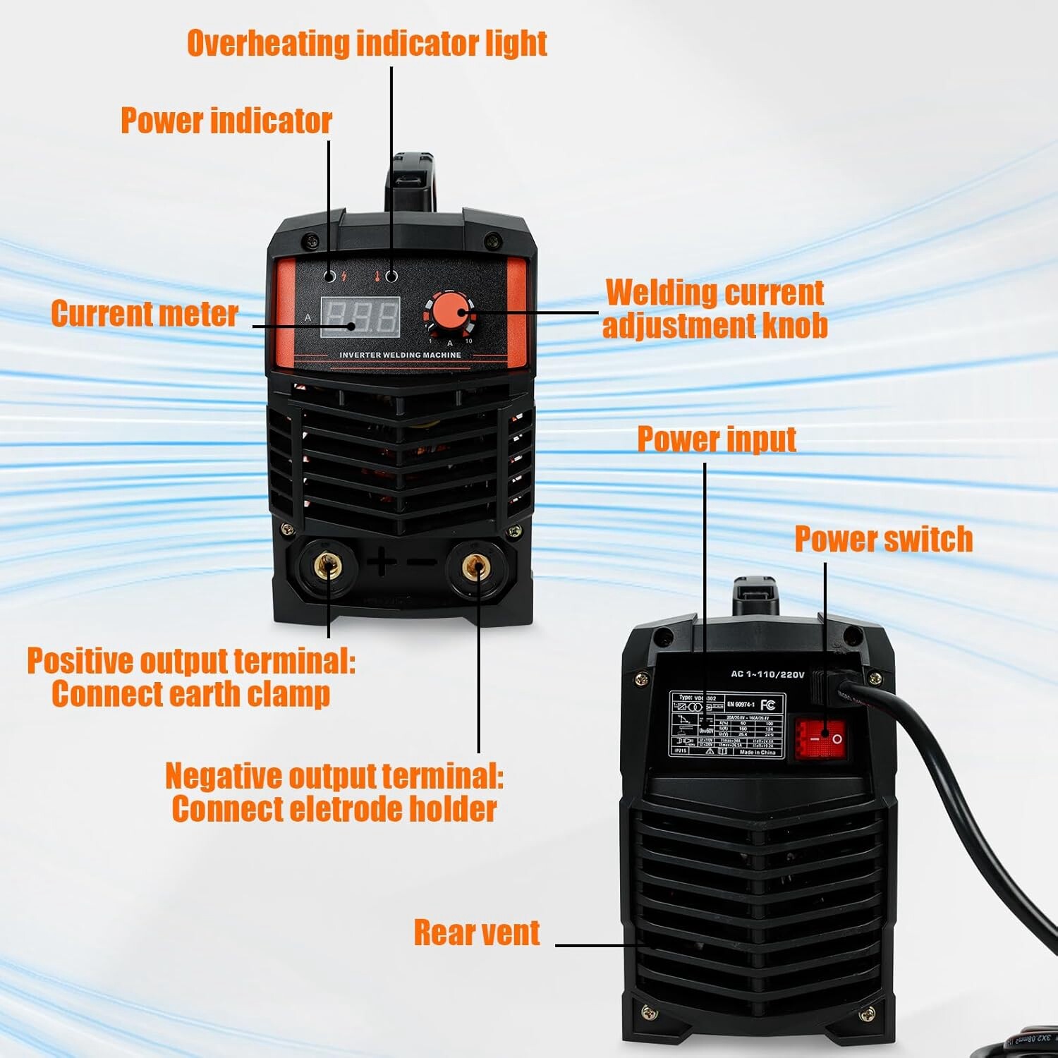 ARC Welder Machine 160A MMA Welder 110V 220V Dual Voltage Digital Inverter IGBT