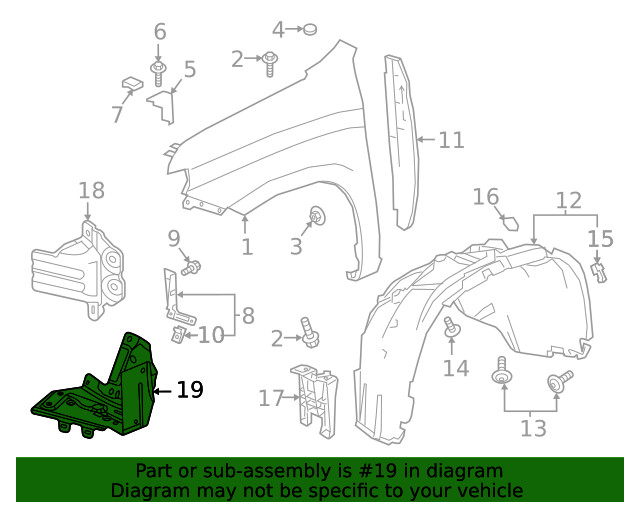 Genuine GM Radiator Support Splash Shield Bracket 84455536