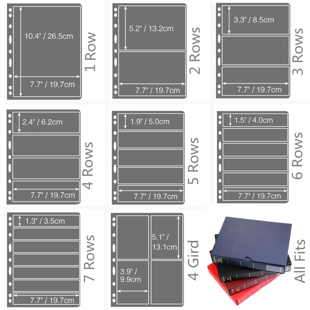 Empty Stamp Albums Stockbook for Professional Collectors, Classic Binder with Sl