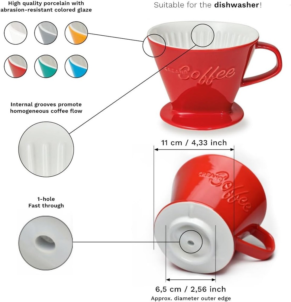 XXL Ceramic Coffee Dripper - Pour Over Brewer