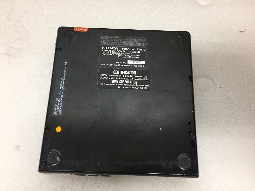 SONY Discman Model D-T10 FM/AM CD Compact Player { UNTESTED }