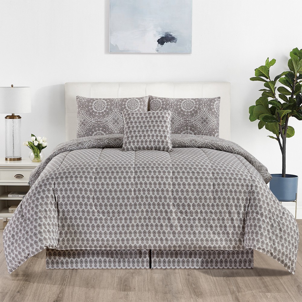 5 Piece Comforter Set Duvet Insert Ultra Soft Microfiber Reversible Comforters