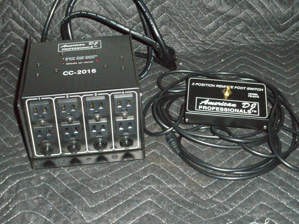 American DJ lighting sequencer with footswitch