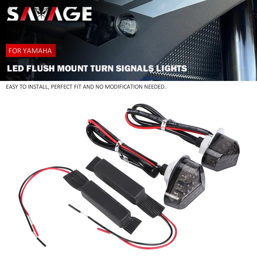 Smoke LED Flush Mount Turn Signals Lights for YAMAHA YZF R7 2021-2024 YZFR7 2025