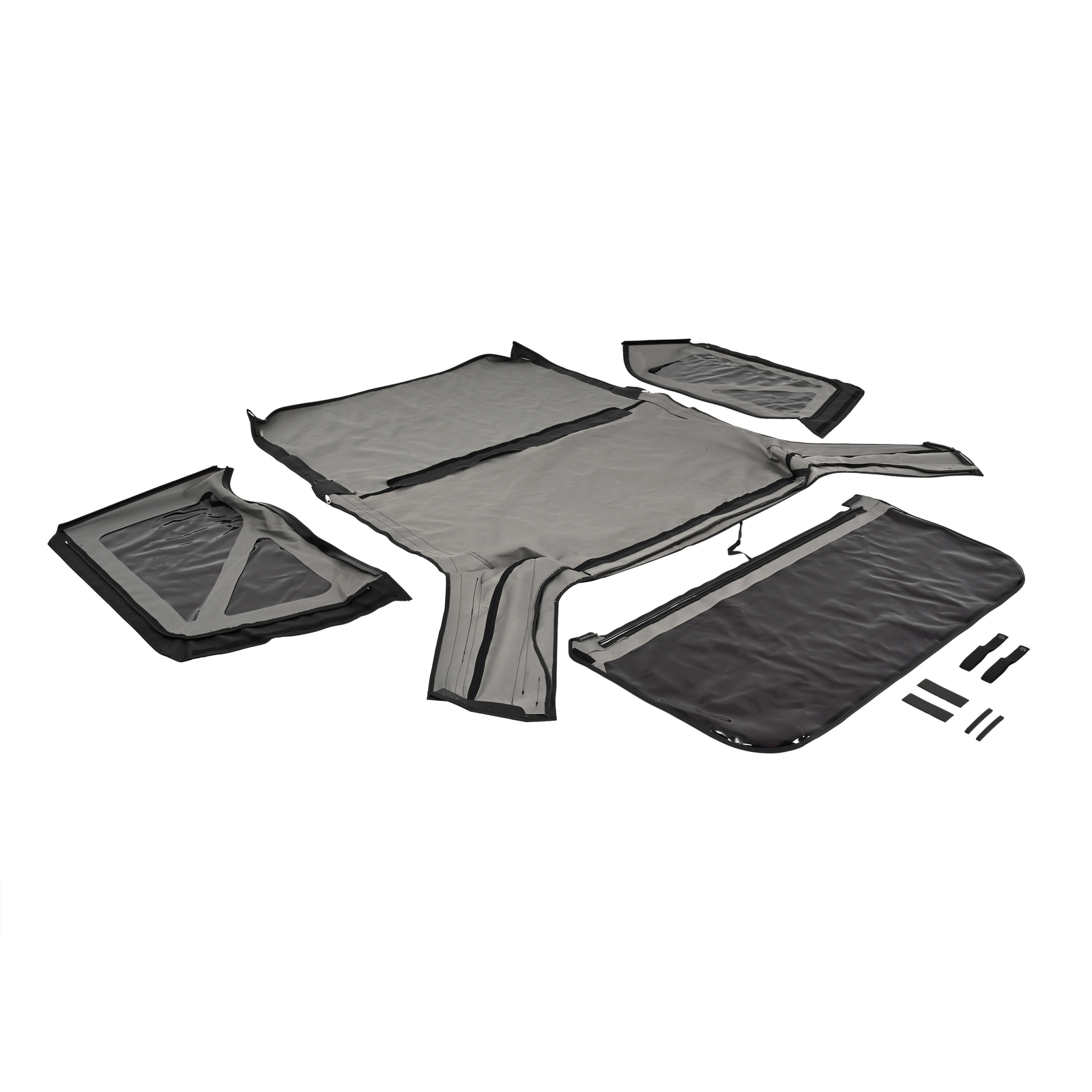 For Jeep Wrangler JK 2 door 2007-2018 Soft Top + Tinted Zippered Rear Windows