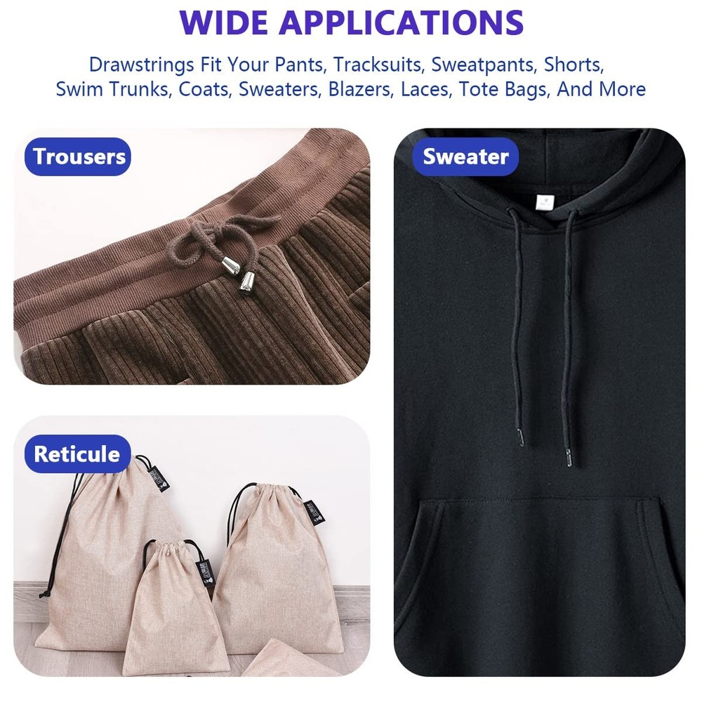 24Pack Replacement Drawstrings Universal Drawstrings with 4pcs Drawstring Thr...