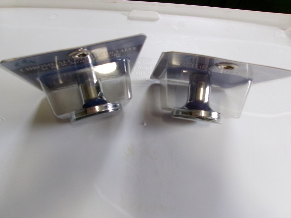 Pacific chrome aluminum air valve screw-mount knobs 2 each