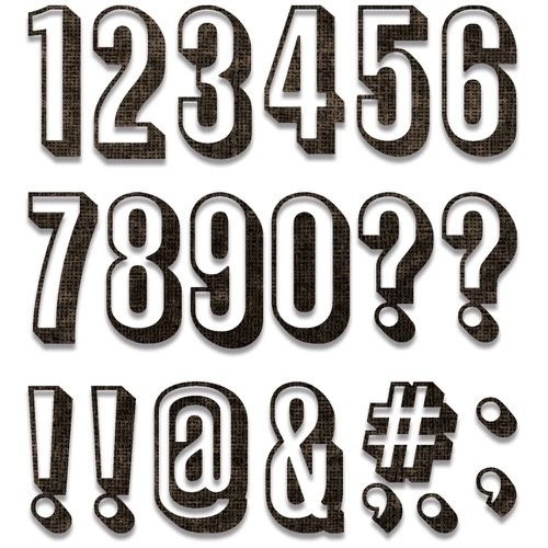 Alphanumeric Shadow Numbers Sizzix Thinlits Thin Metal Die Set Tim Holtz 664808