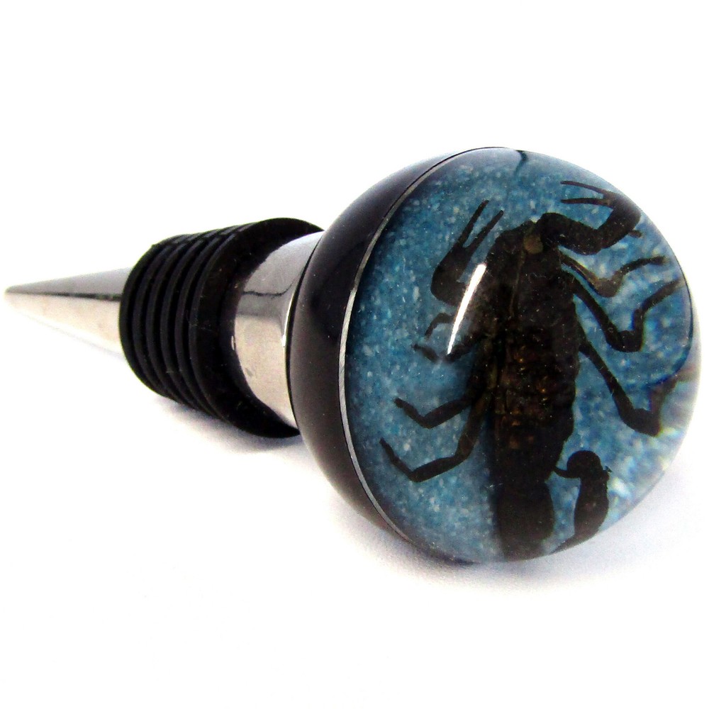 REAL Scorpion wine stopper BLUE