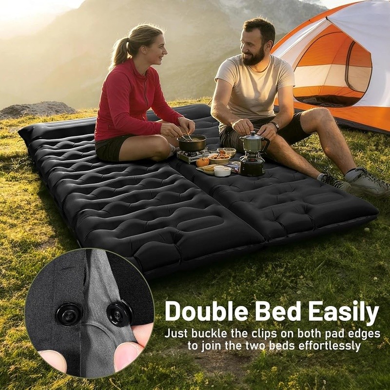Extra Thick Inflatable Camping Sleeping Pad Built-In Pump Portable Waterproof US