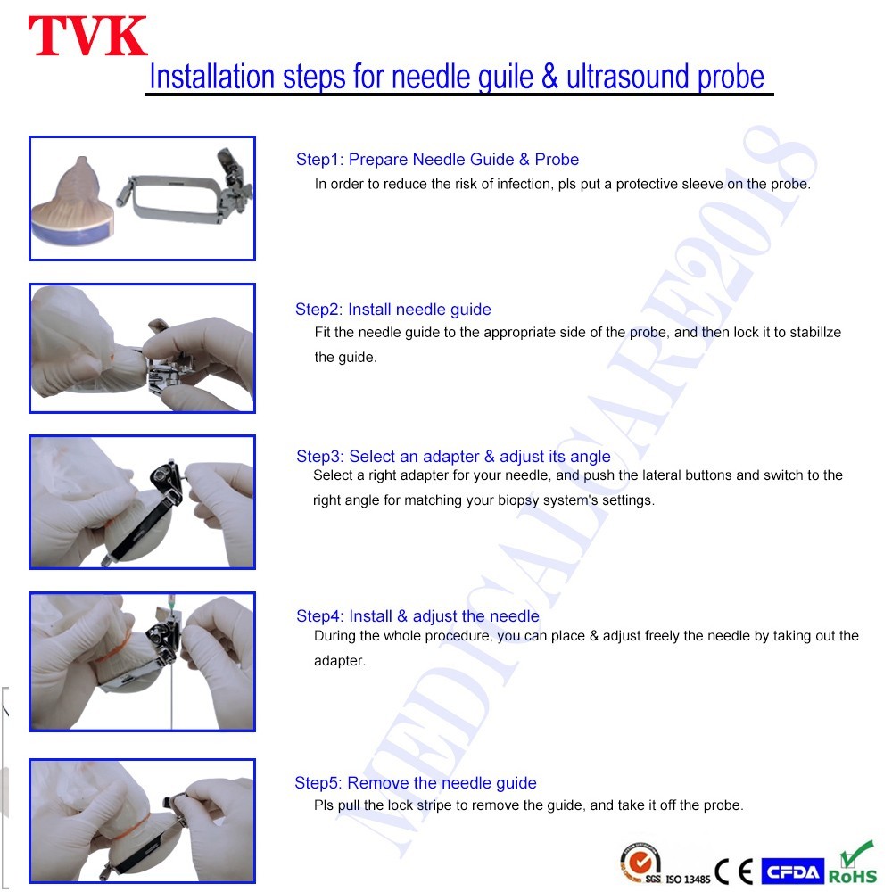 Biopsy Needle Guide for Aloka UST-9124 Ultrasound Probe & Ultrasound Instrument