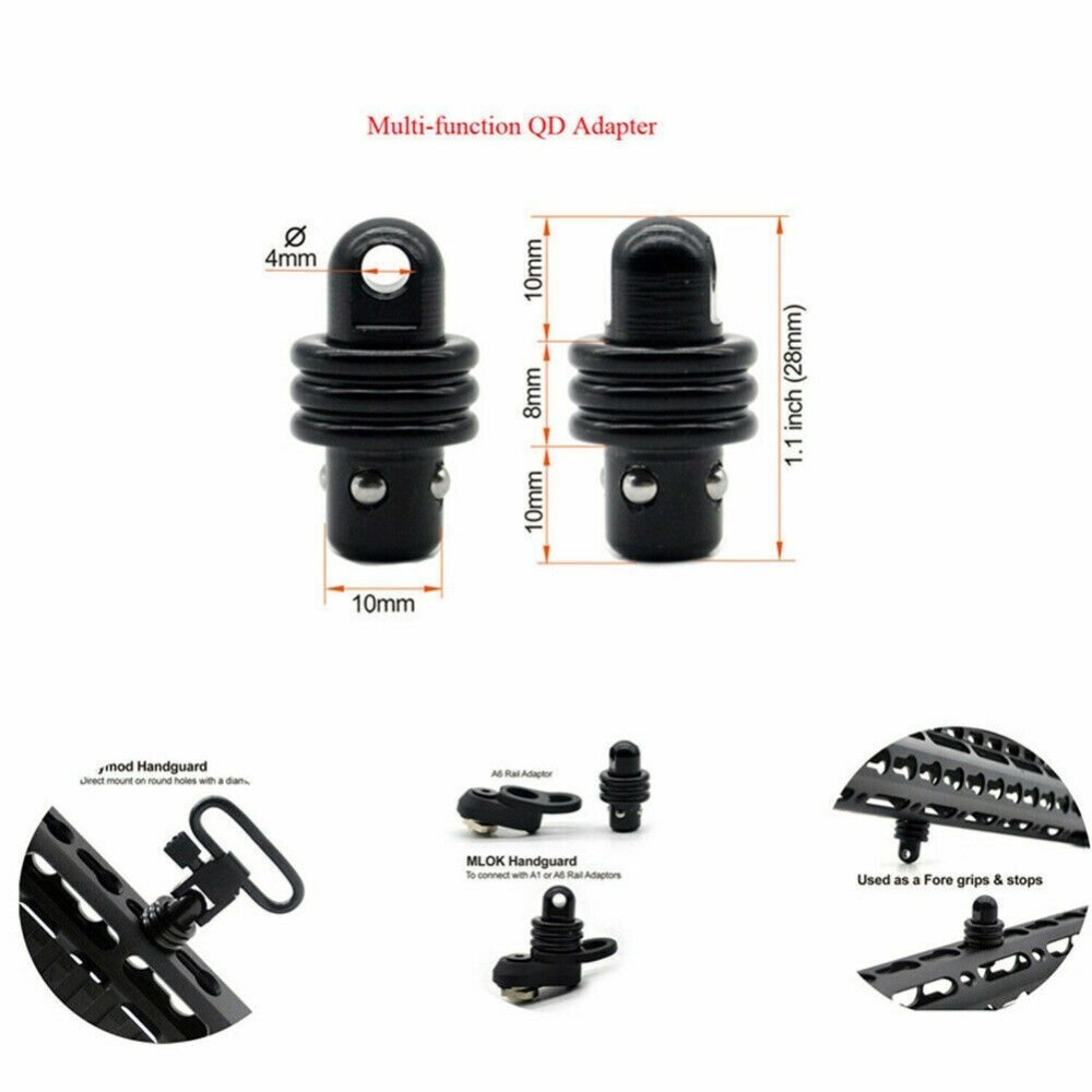 2Pcs QD Quick Detach Adapter Swivel Stud for Sling Mount Multi Function Hardware
