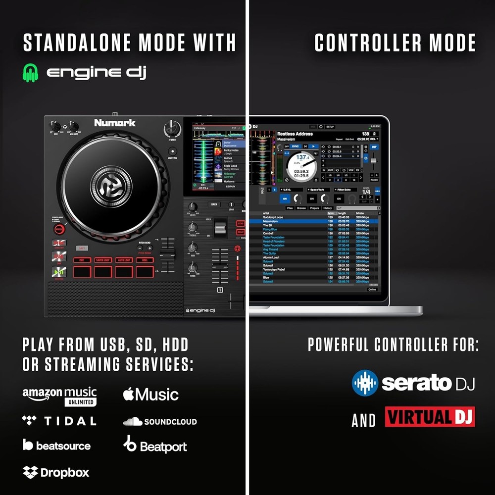 Ultimate Mixstream Pro+ DJ Controller for Serato & Virtual DJ - Compact Size