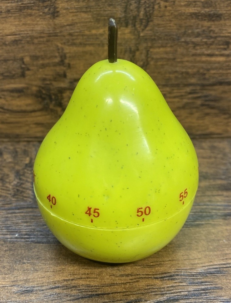 Retro Pear Shaped Kitchen Timer 60 Minute Mechanical Cooking Timer Green