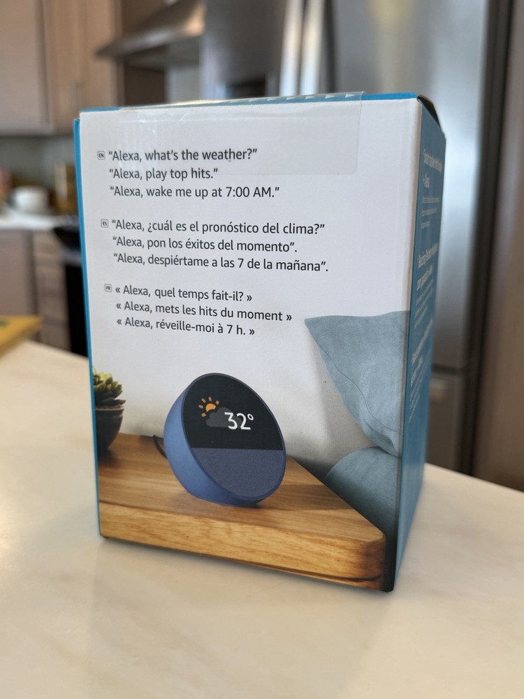 Amazon Echo Spot Smart Alarm Clock - 2024 Release, Ocean Blue