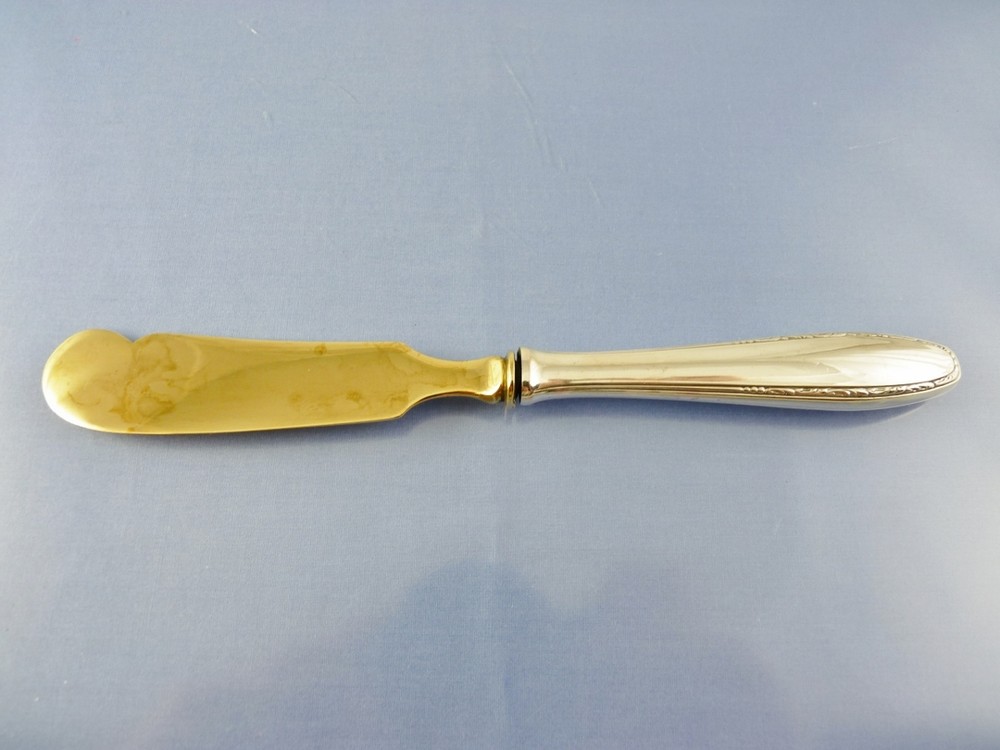 Unknown SCROLL BORDER MASTER BUTTER KNIFE  SILVER 800 BY GERMAN MAKER