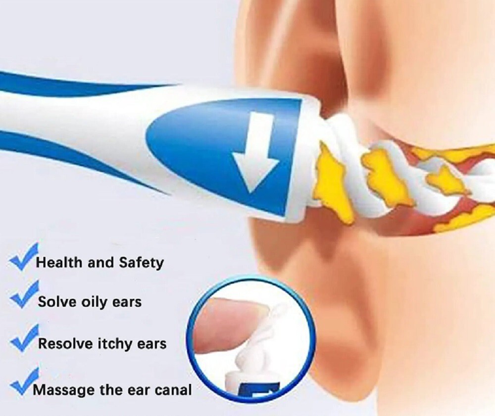 Ear Cleaner Kit for Ear Wax Removal-Spiral Q-Grips Tip Picker Easy Cleaning Tool