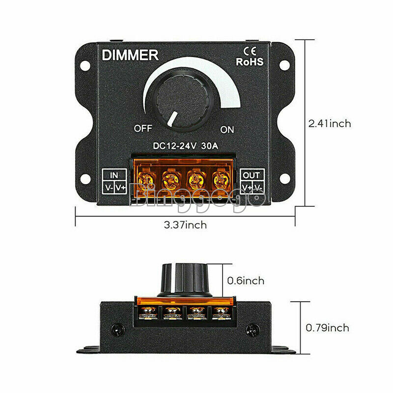 1PCS DC 12V / 24V 30A LED Switch Dimmer Controller for LED Strip
