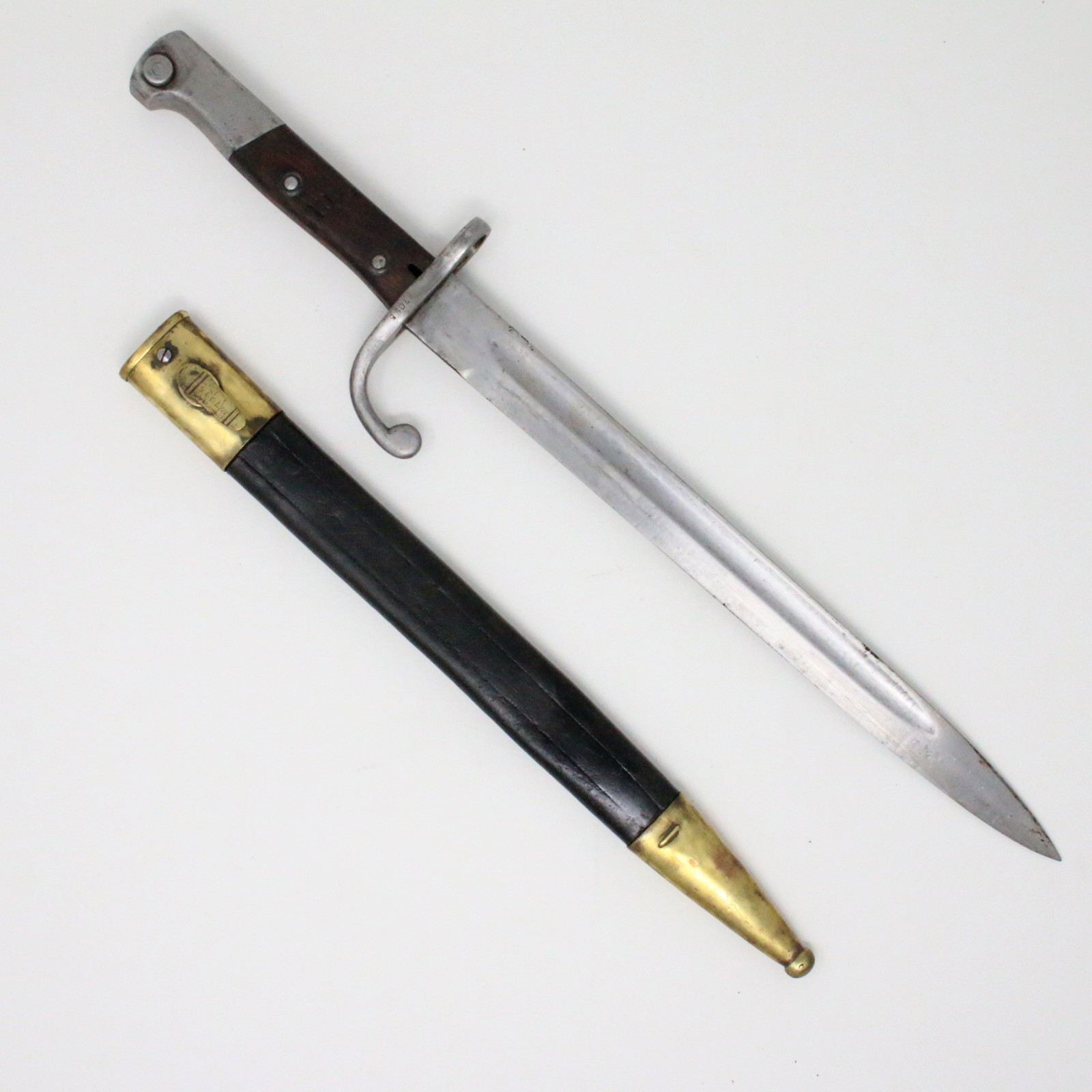 Argentine M1909 Mauser Bayonet Hooked WKC Solingen Matching # Leather Scabbard A