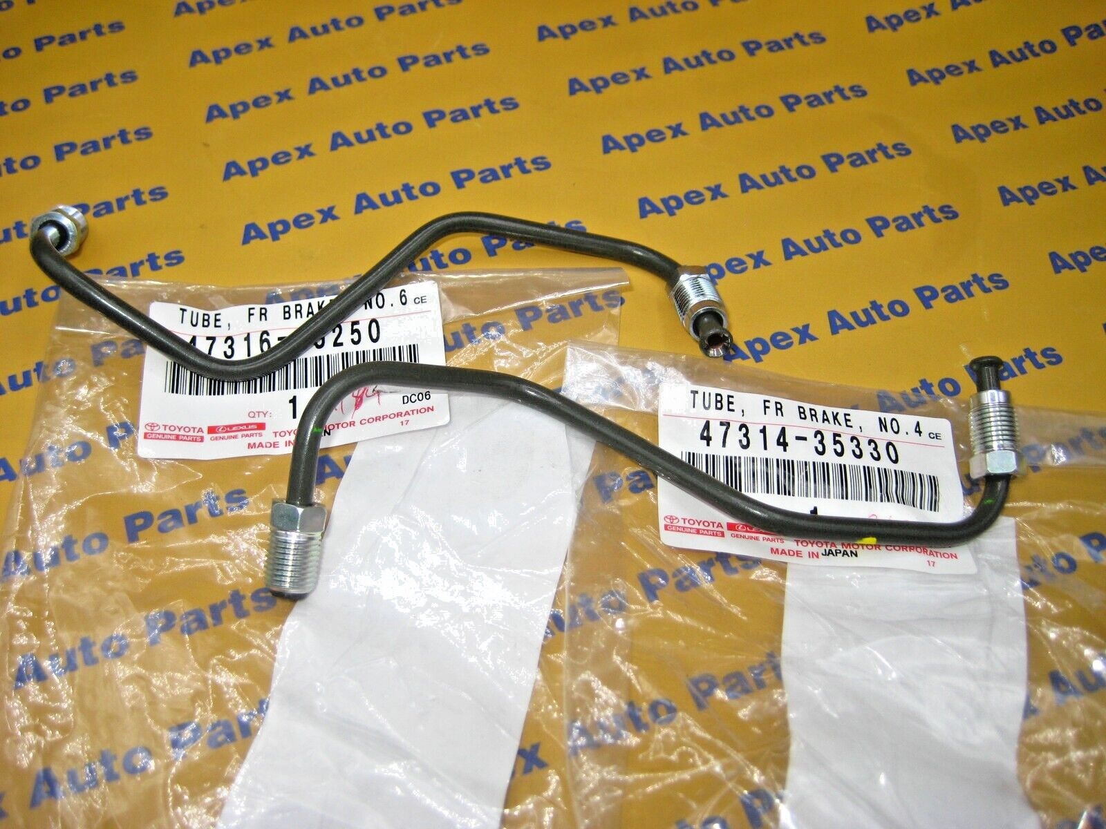 Toyota 4Runner Right and Left Front Brake Line Tubes Metal OEM 1996-2002