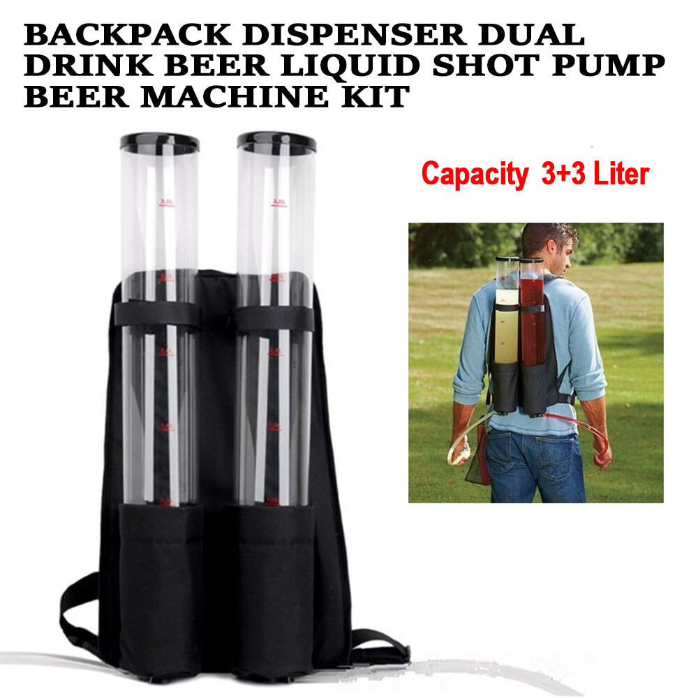 Double Tank Drink Beverage Dispenser Backpack Beer liquid Shot Pump Gun PUB