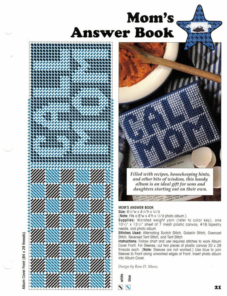Moms Answer Book 1 Plastic Canvas Pattern Project By Leisure Arts