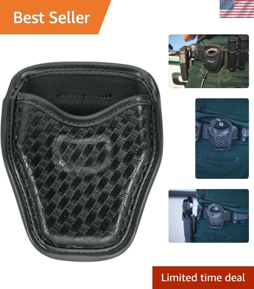 Open Top Handcuff Case - 2 Pockets for Standard Handcuffs, Lightweight