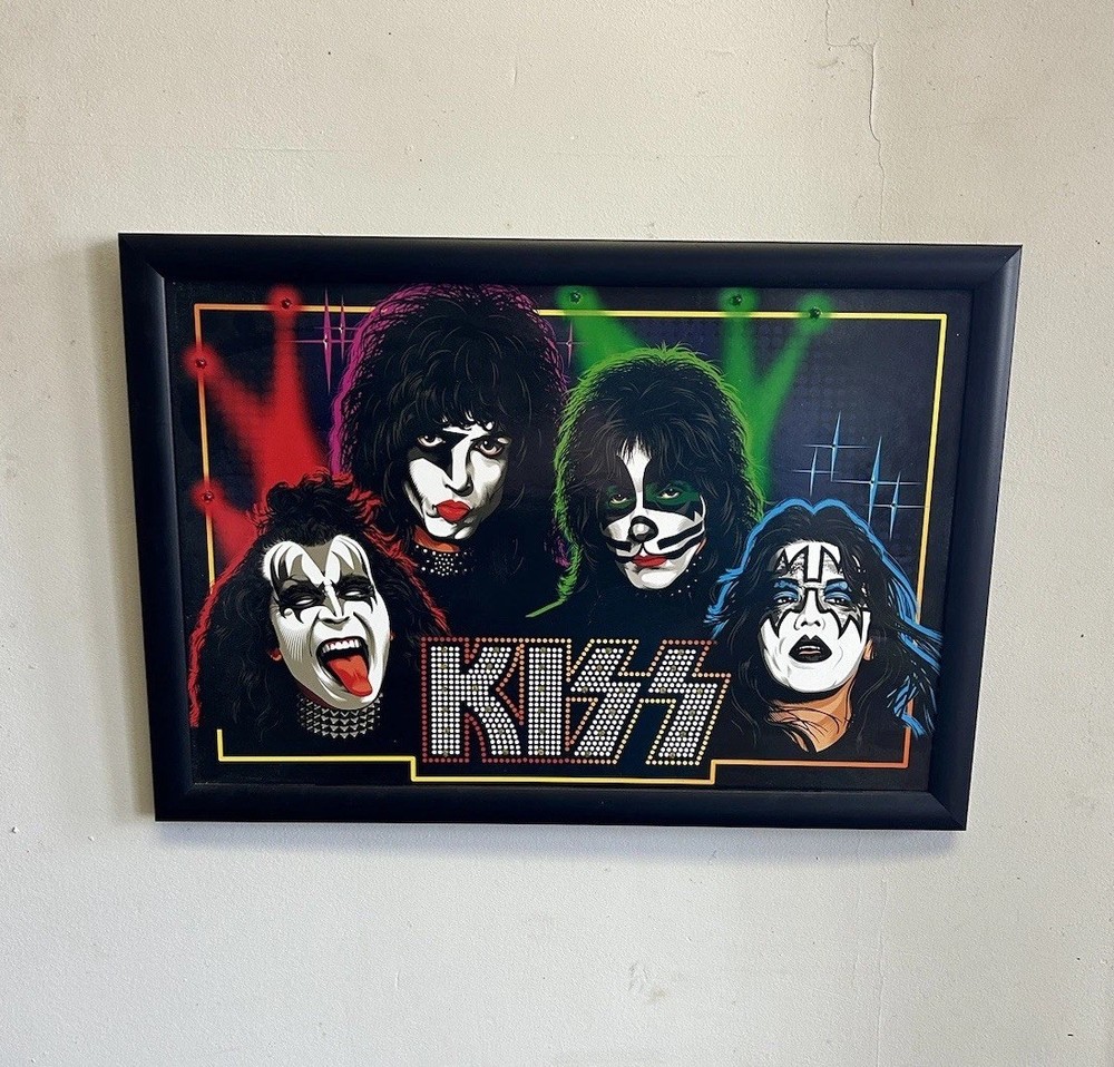 Vintage Kiss Led Lighted Poster Artwork ‘04 KISS Army Sign Spencer’s, No Cord