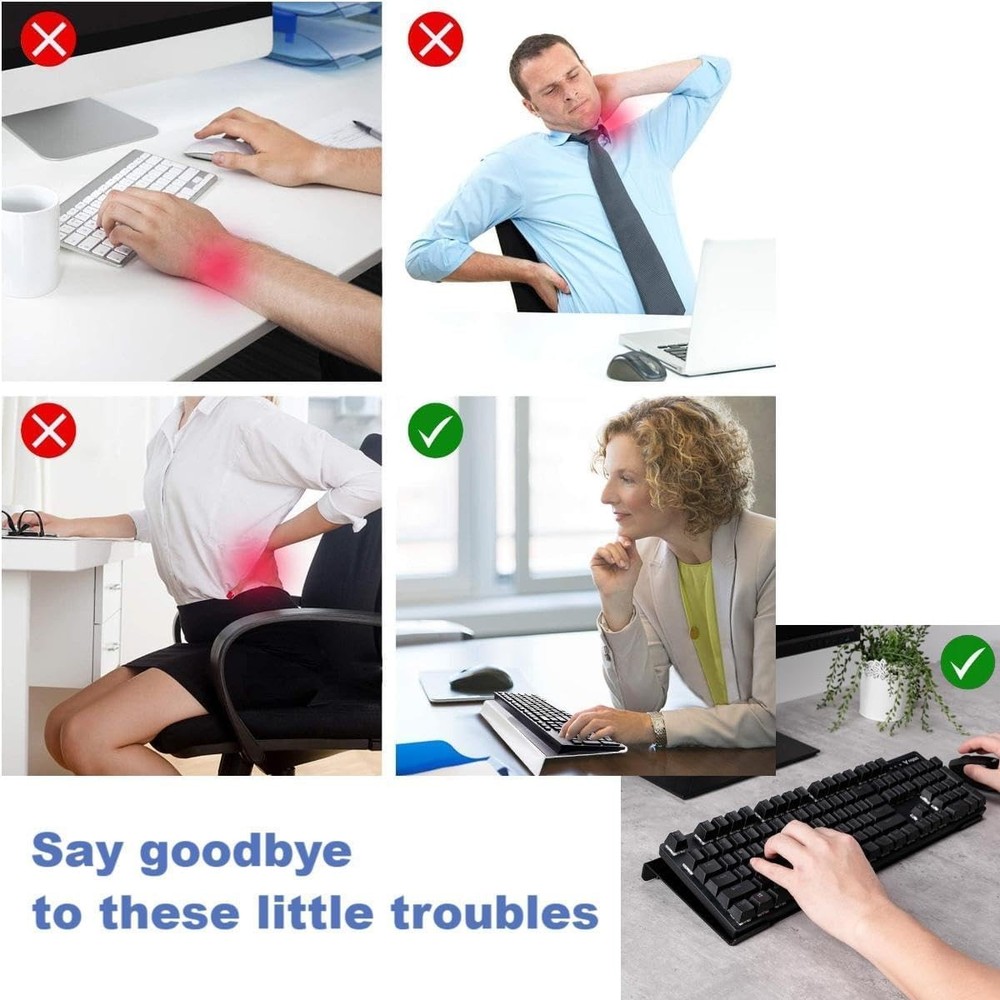 Transparent Acrylic Computer Keyboard Stand Tray Rubber Strip Ticker Riser