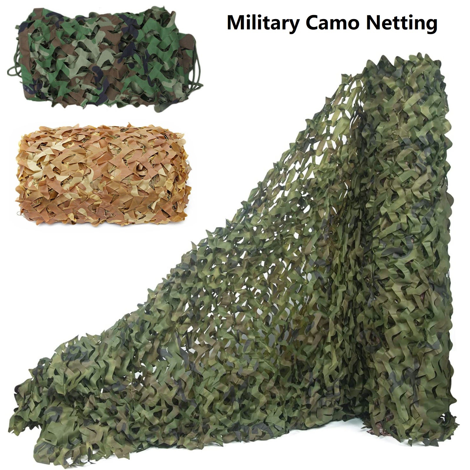 Woodland Camo Netting Military Camouflage Cover for Hunting, Camping, Hideout