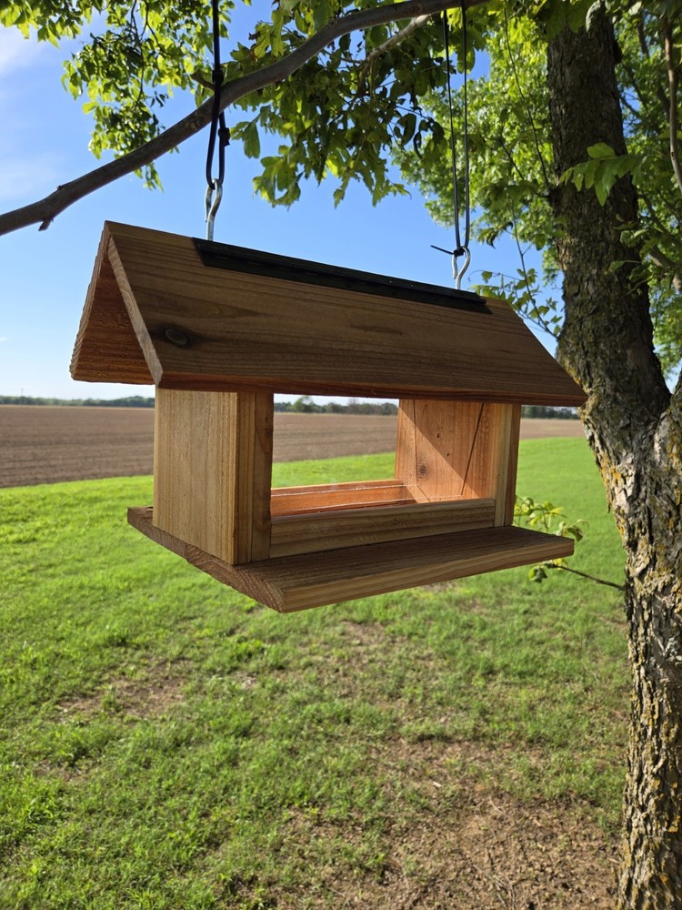 Handmade Cedar Hanging Bird Feeder