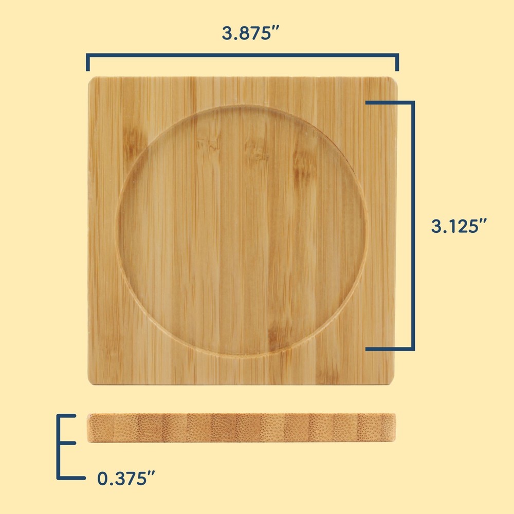 Blank Bamboo Coasters Ready for Engraving - Rounded/Square