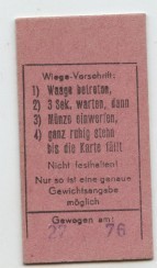 Seitz German Scale Weight Ticket 1970's