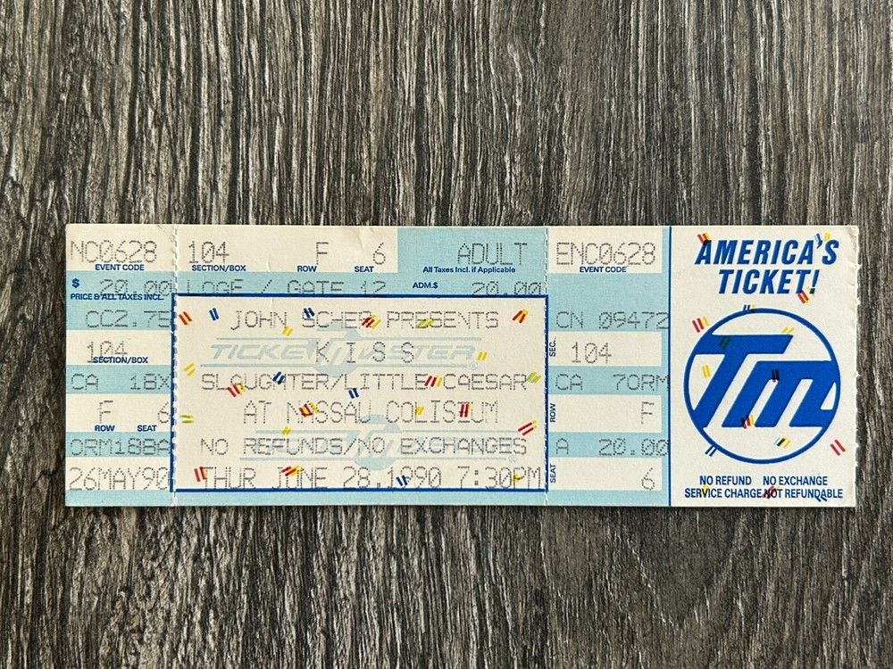 KISS FULL TICKET STUB Nassau NY Hot In The Shade Concert Tour Vintage Kiss A