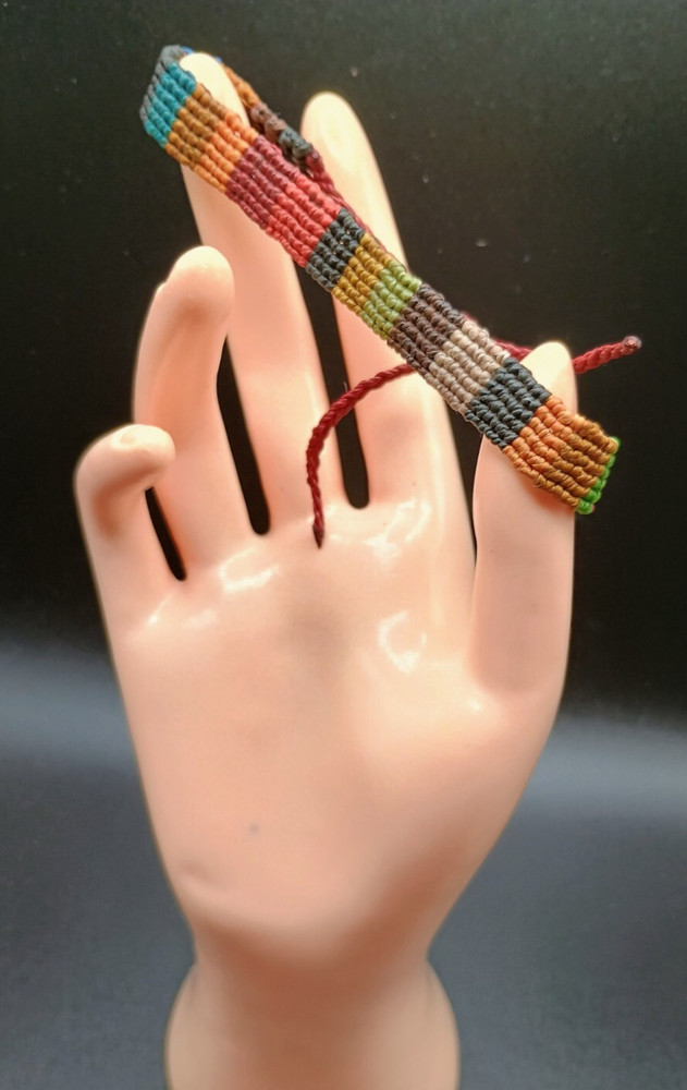 Multicolor Macramé Thread Bracelet Andean Craftsmanship Cusco