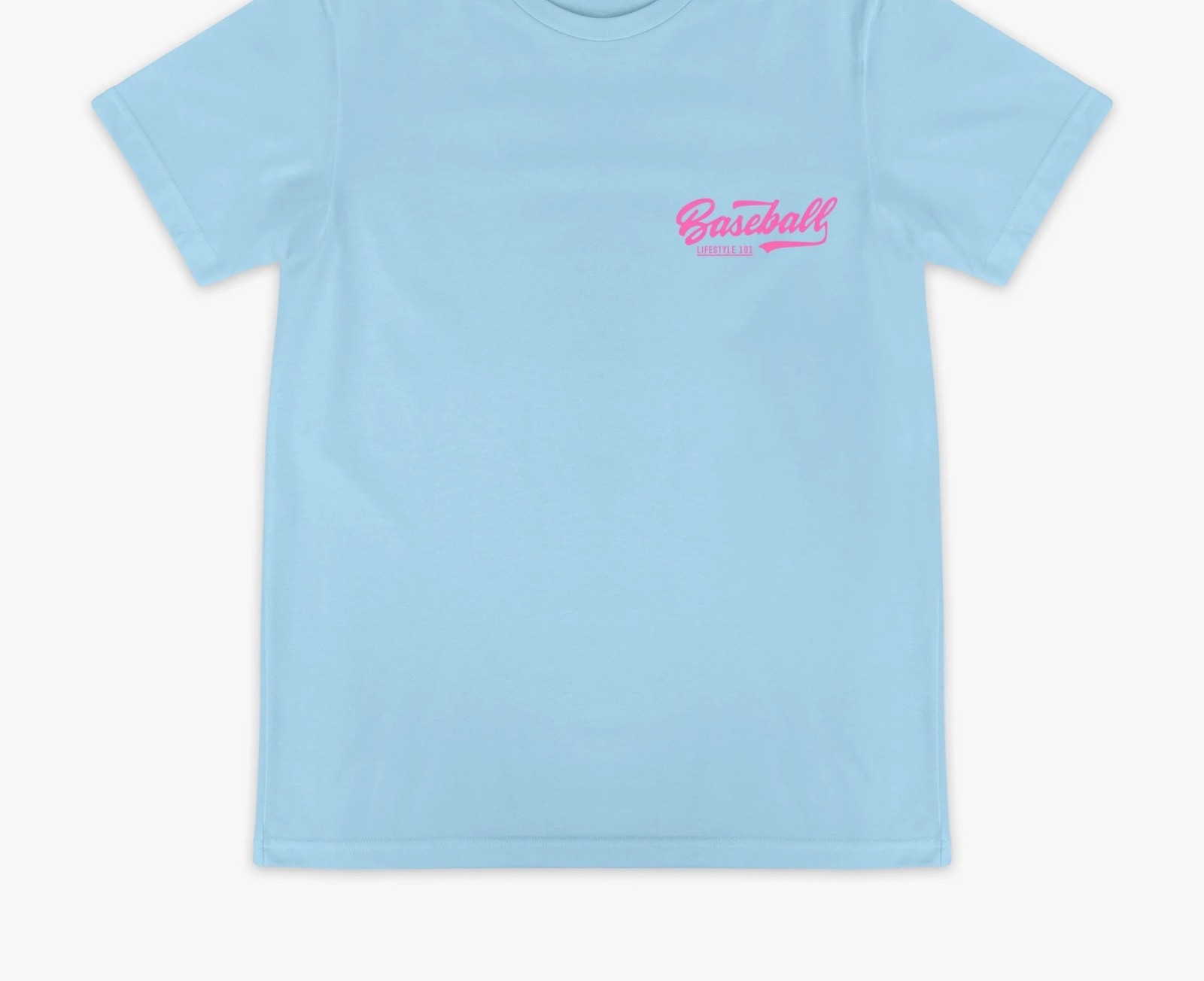 NEW Baseball Lifestyle 101 Established T Shirt Heathered Blue w Pink Youth S NWT