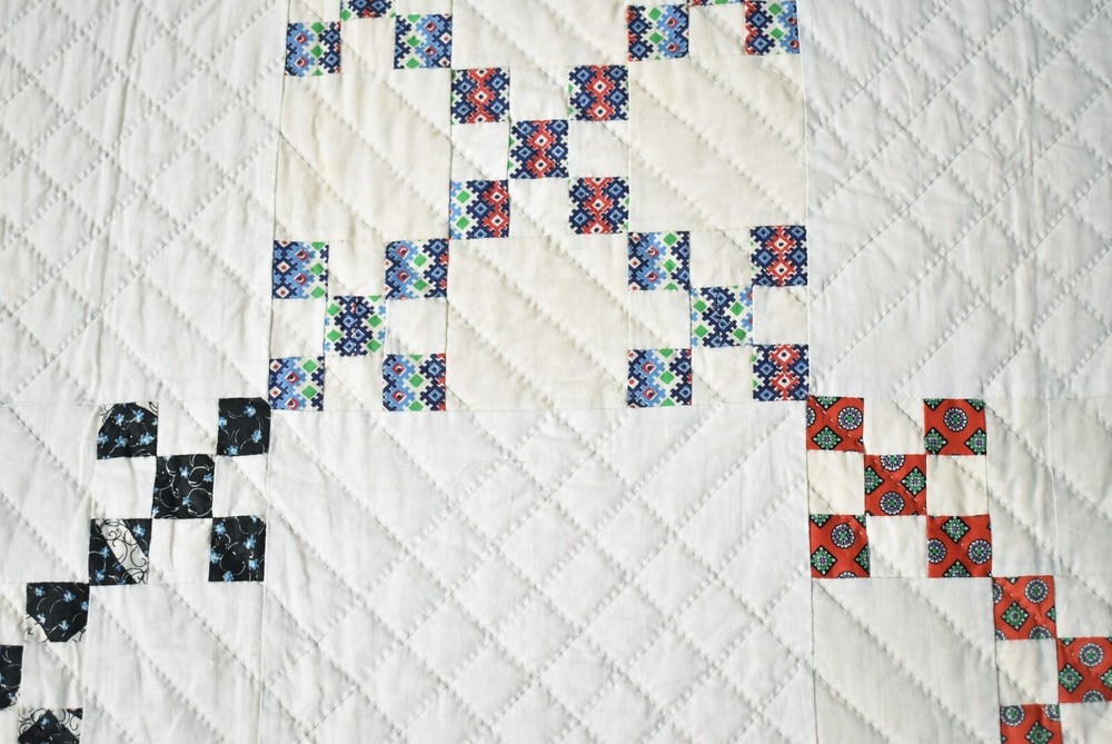 Vintage Double Nine Patch Antique Quilt, Mint Condition ~Signed & Dated "1964"!
