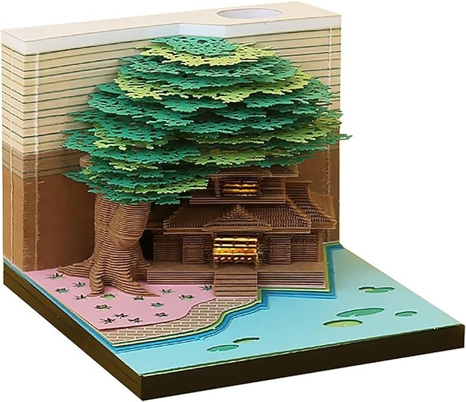3D Memo Pad 260 Sheets Paper Carving Sticky Notes Convenience Post Notes Green